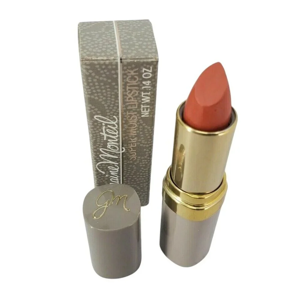 Vintage Germaine Monteil Super Moist Lipstick Spiced Peach NOS 1980s Gray‎ Tube